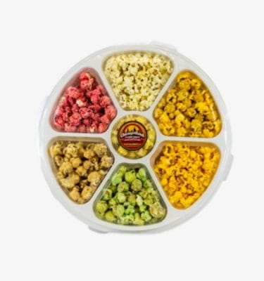 7 flavor popcorn sampler tray